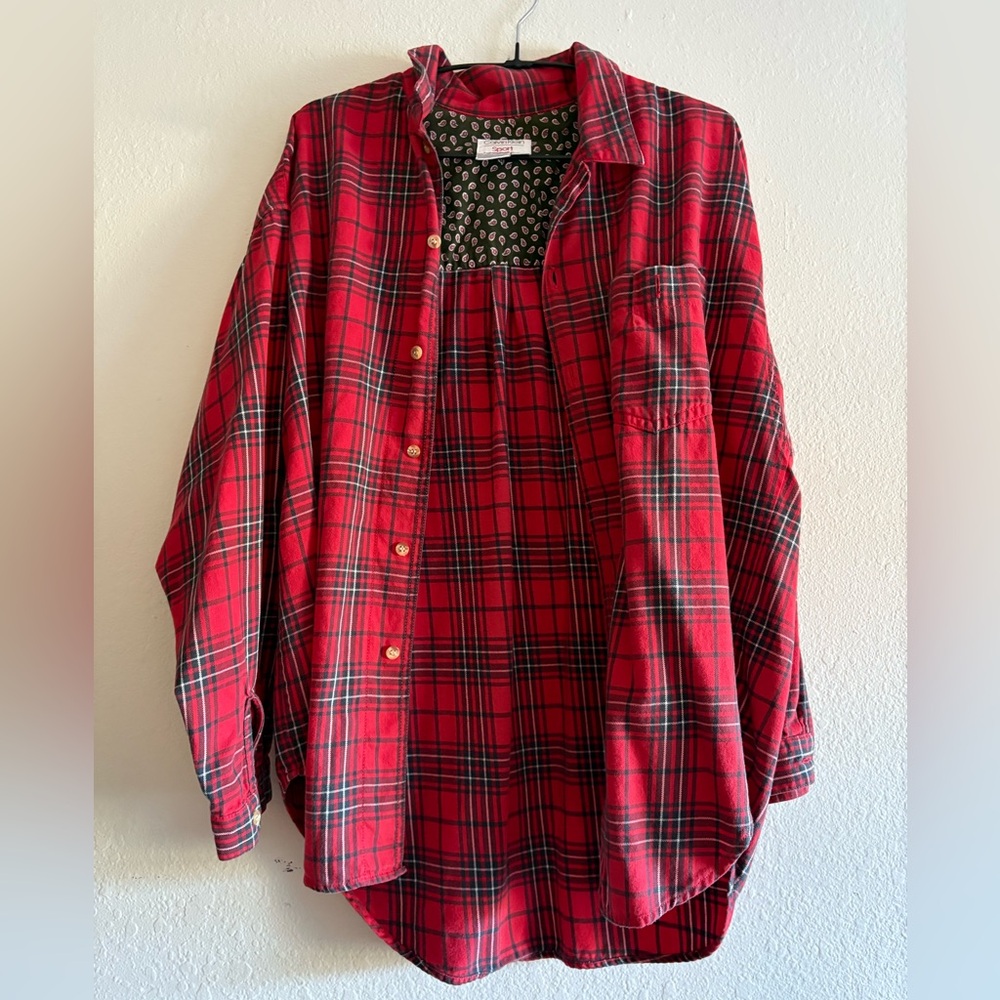 Vintage 🍋Calvin Klein Red Plaid Shirt
